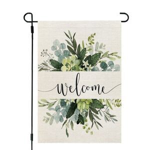 CROWNED BEAUTY Spring Floral Welcome Garden Flag - Double Sided - New